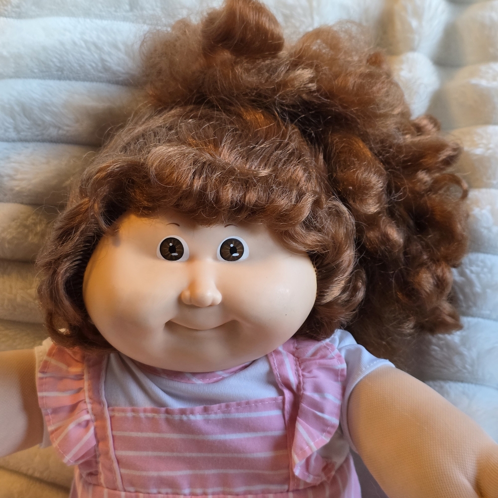 Adorable Auburn Cornsilk Cabbage Patch Doll with Pink Outfit